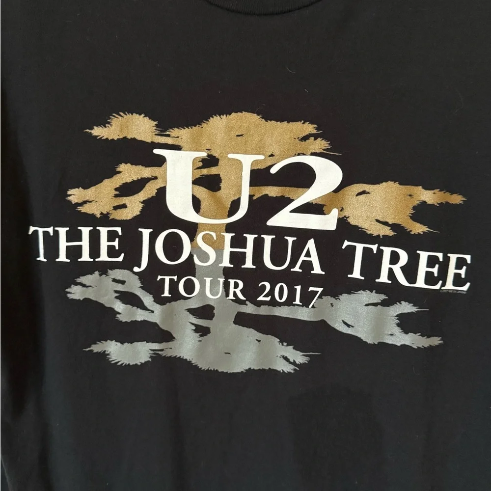 New EDUN U2 “The Joshua Tree” 2017 Tour Black Graphic Tee Size L - Picture 3 of 5